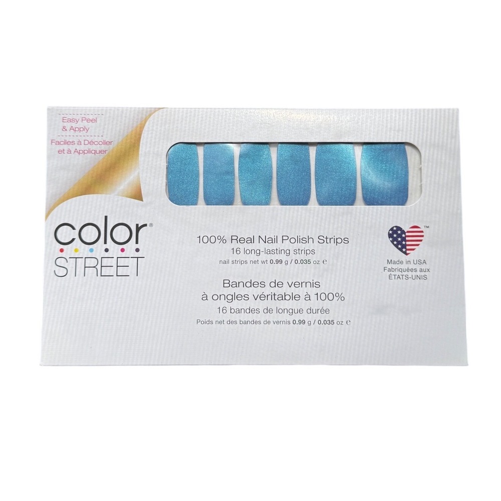 Color Street Strobe Lights Blue Shimmer 100% Real Polish Strips